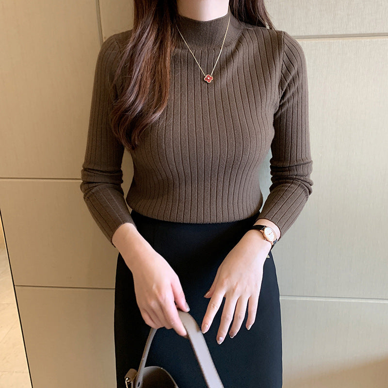 Daisy Williams | Ribbed Mock Neck Knit Sweater