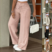 Poppy Hill | Wide-Leg Drawstring Trousers with Pintuck Detail