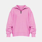 Harriet Fenwick | Oversized Blue Zip-Neck Sweatshirt