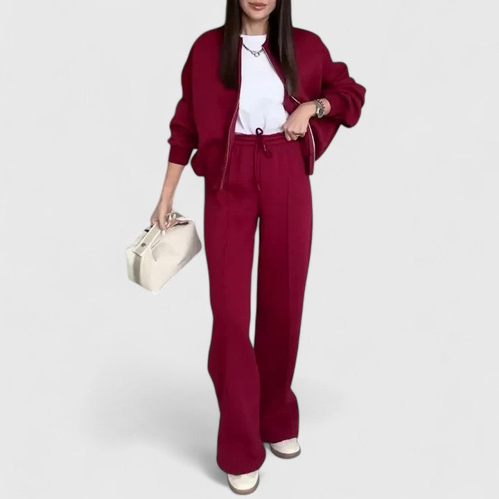 Isla Pennington | Ensemble pull et pantalon côtelés Gris