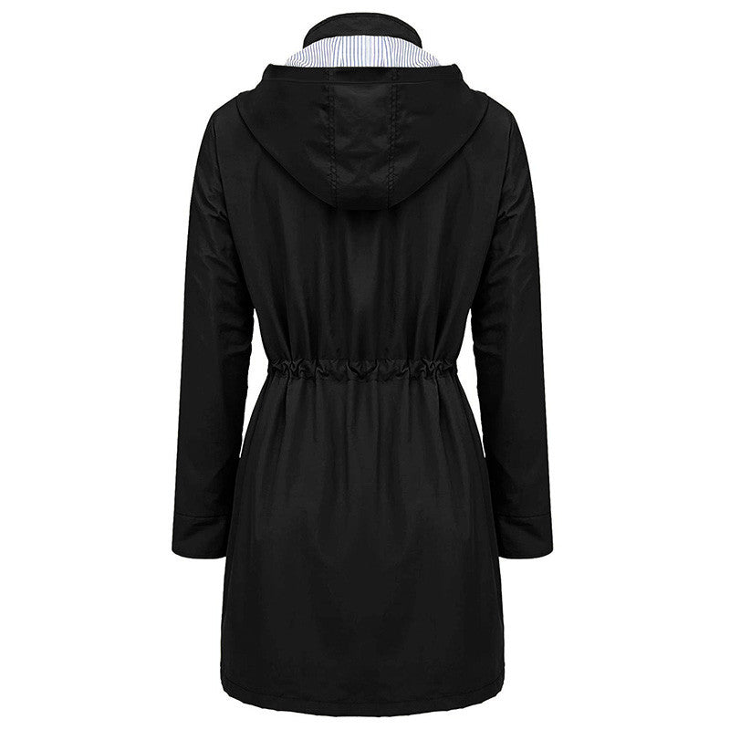 Arabella Scott | Imperméable coupe-vent à capuche avec taille à cordon de serrage