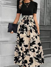 Cordelia Ashby | Robe midi à col rond et imprimé floral