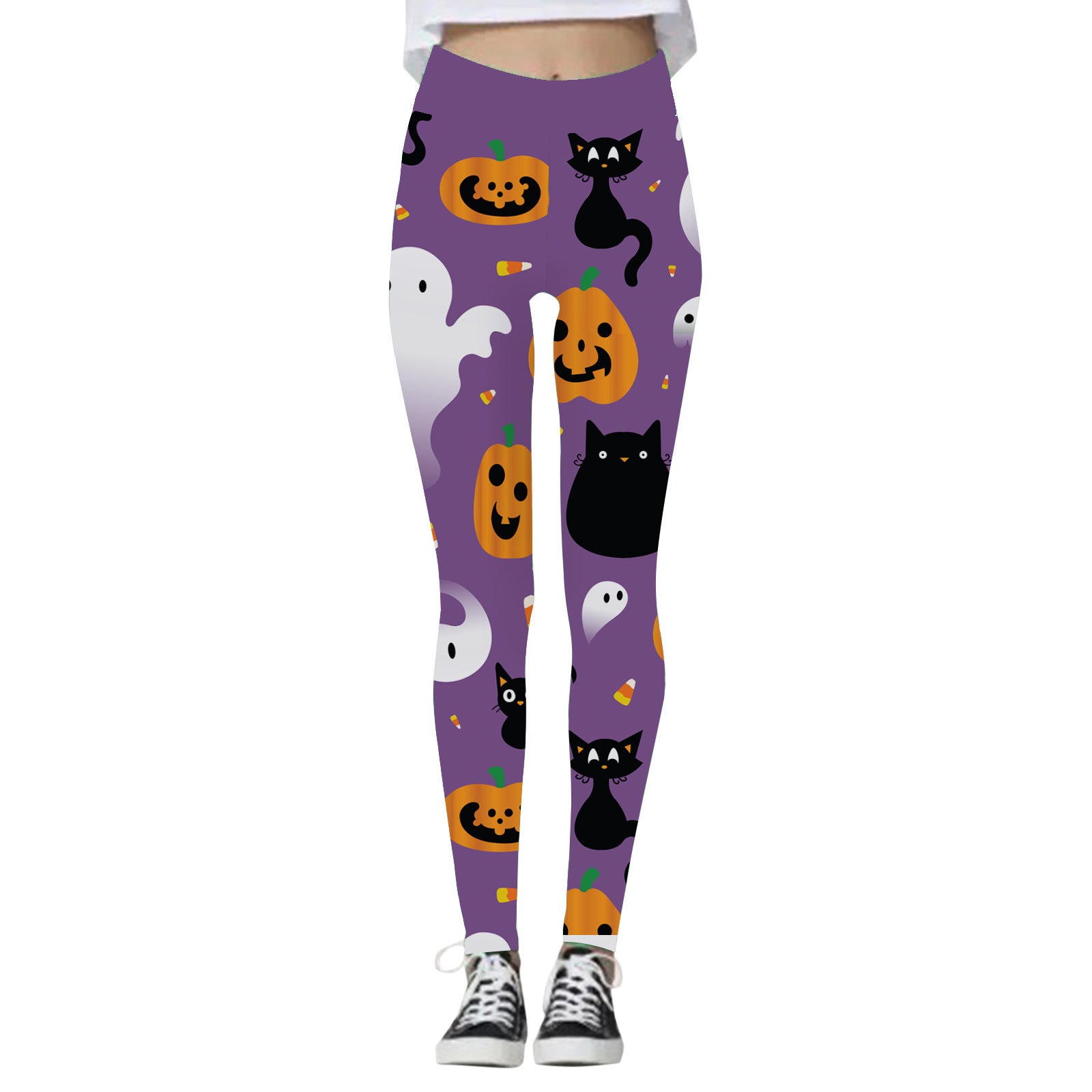 Skeleton Soiree | Leggings de Halloween tête de mort et citrouille pour femme