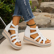 Tabitha Green | Black Gladiator Platform Sandals with Rhinestone Sole