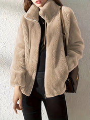 Nadia Fairfax | Faux Shearling Zip-Up Jacket