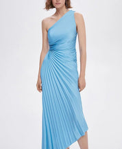 Seraphina Laurent | Pleated One-Shoulder Maxi Dress