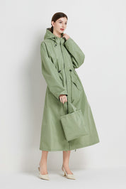 Poppy Evans | Imperméable mi-long à capuche pour femme, jaune soleil
