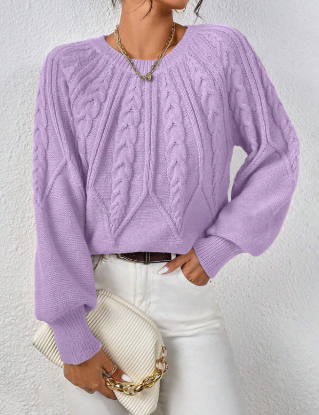 Georgina Hill | Cable Knit Crew Neck Sweater