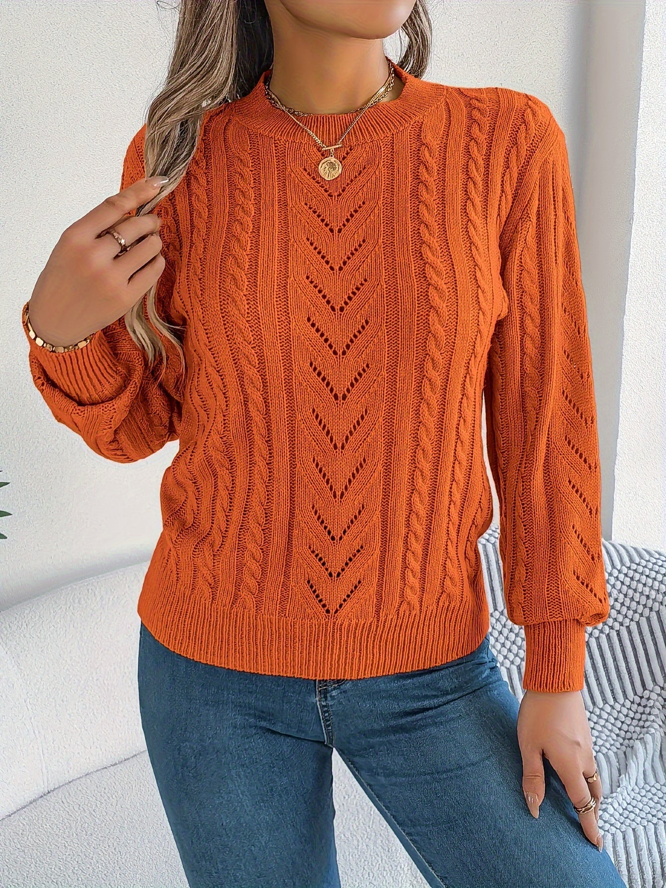 Eleanor Davies | Cable-Knit Textured Sweater