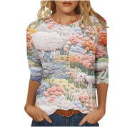 Rosie Fairbank | T-shirt z kwiatowym nadrukiem 3D