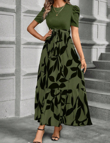 Cordelia Ashby | Floral Print Crew Neck Midi Dress