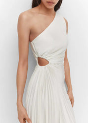 Seraphina Laurent | Pleated One-Shoulder Maxi Dress