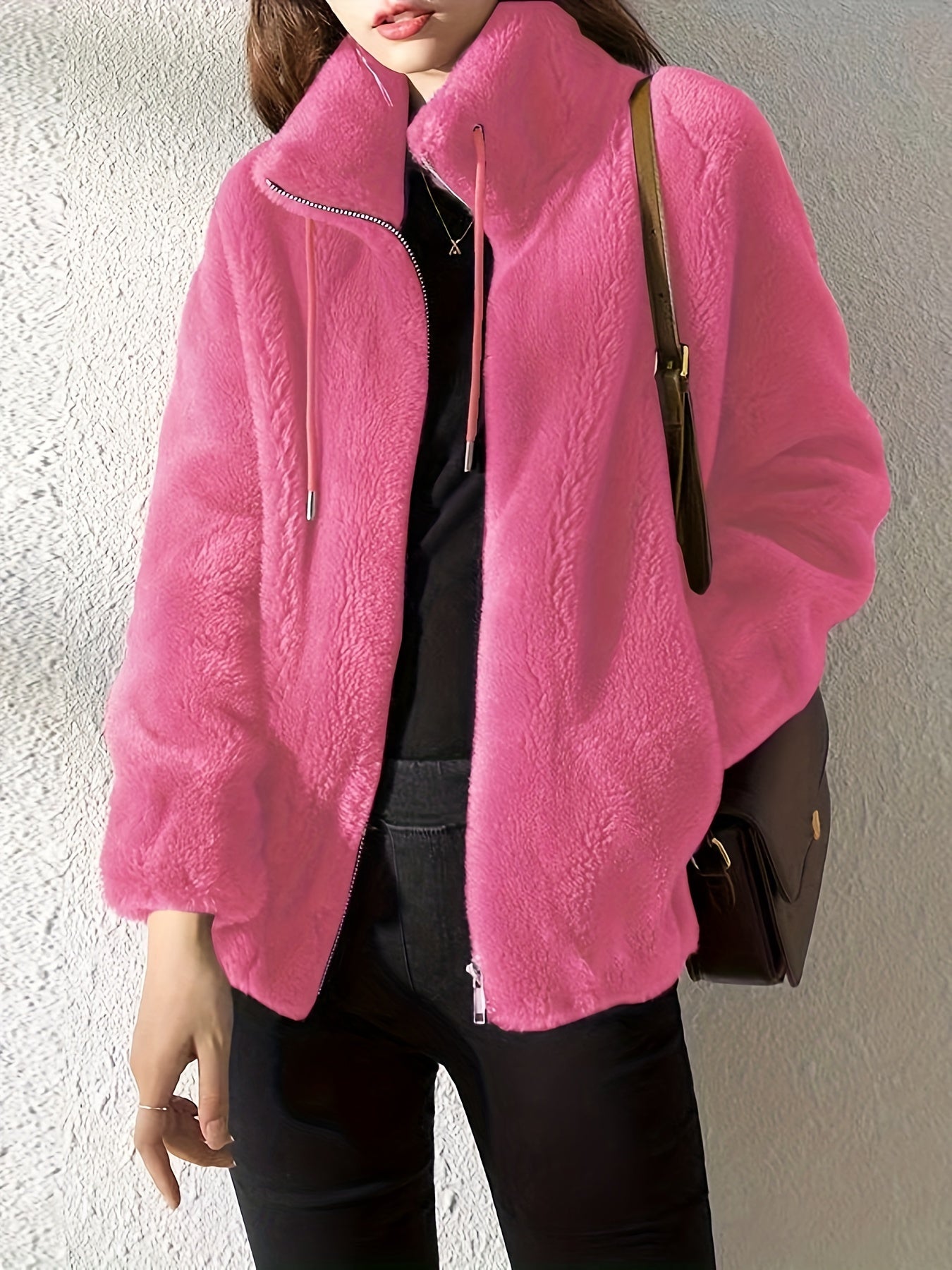 Nadia Fairfax | Faux Shearling Zip-Up Jacket
