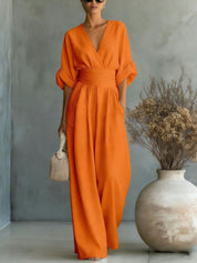 Sophia Merriweather | Wide-Leg Linen Jumpsuit