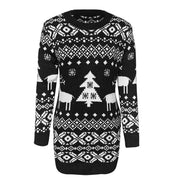 Winter Cheer | Pull de Noël à motif jacquard cerf rouge pour femmes
