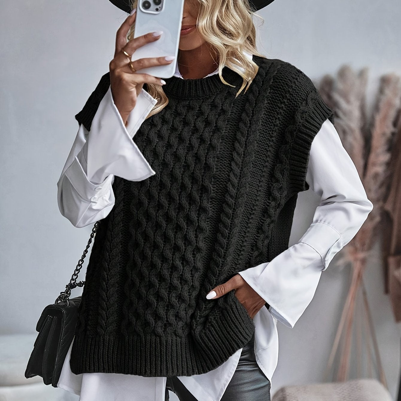 Tabitha Wood | Cozy Cable-Knit Sweater Vest