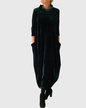 Beatrice Fairfax | Velvet Maxi Dress With Mock Neck