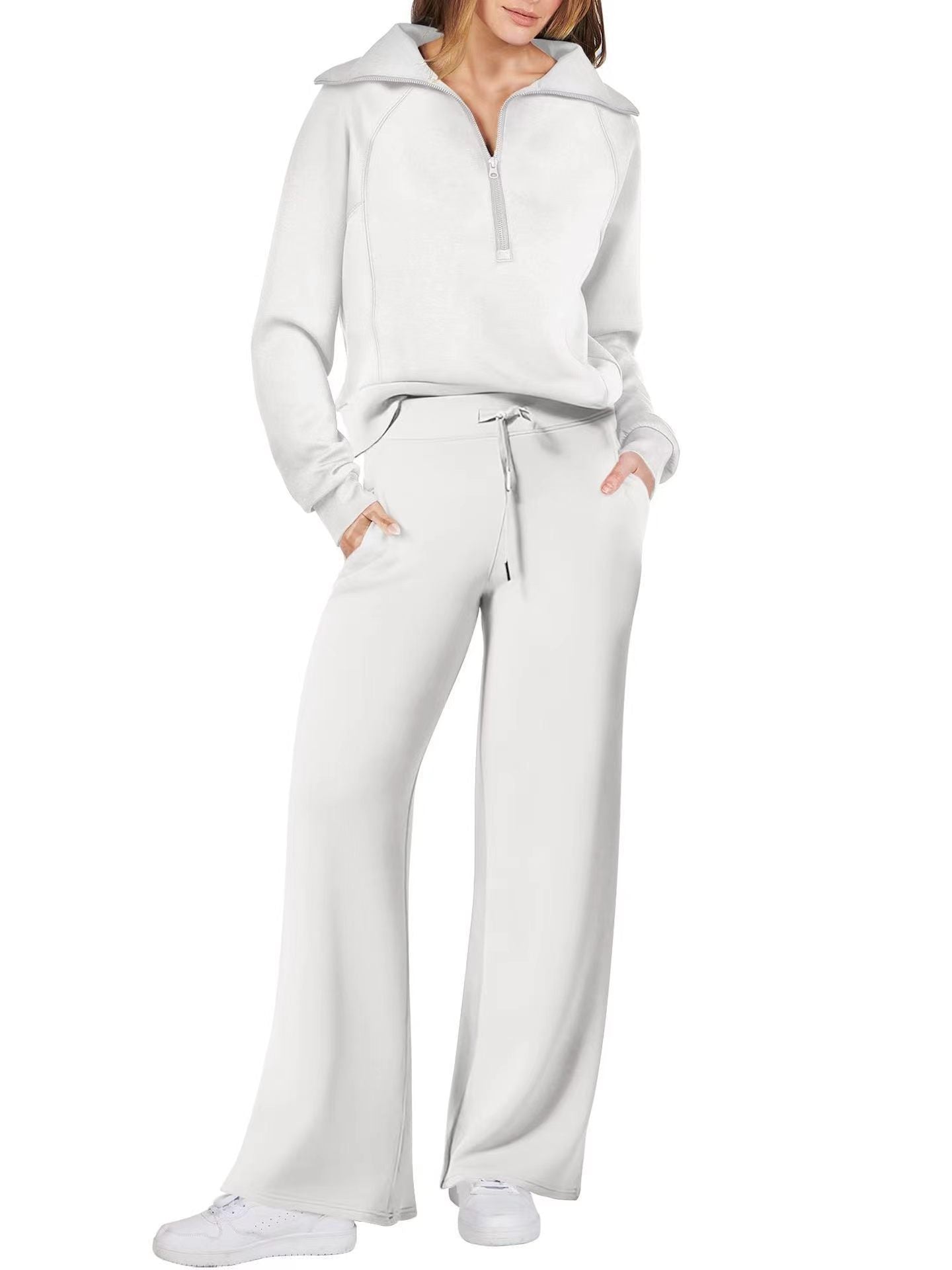 Emma Jones | Half-Zip Ribbed Loungewear Set