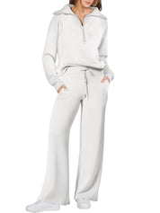 Emma Jones | Half-Zip Ribbed Loungewear Set