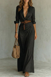 Harriet Drummond | Azura Button-Down Belted Maxi Dress