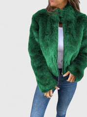 Harriet Cole | Faux Fur Jacket With Stand Collar