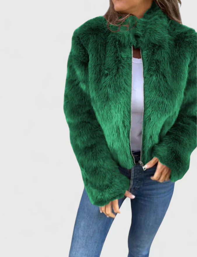Harriet Cole | Faux Fur Jacket With Stand Collar