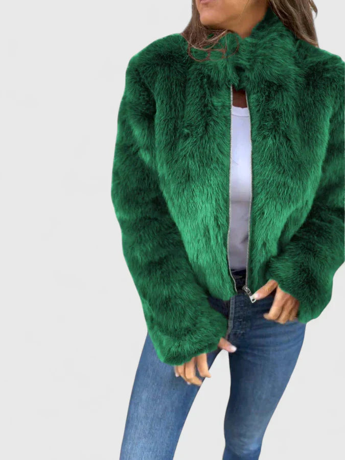 Harriet Cole | Faux Fur Jacket With Stand Collar
