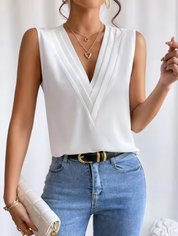 Marceline Fairfax | Elegant V-Neck Sleeveless Blouse for Women