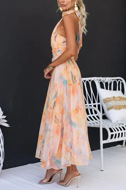 Faye West | Elegant Watercolour Maxi Dress