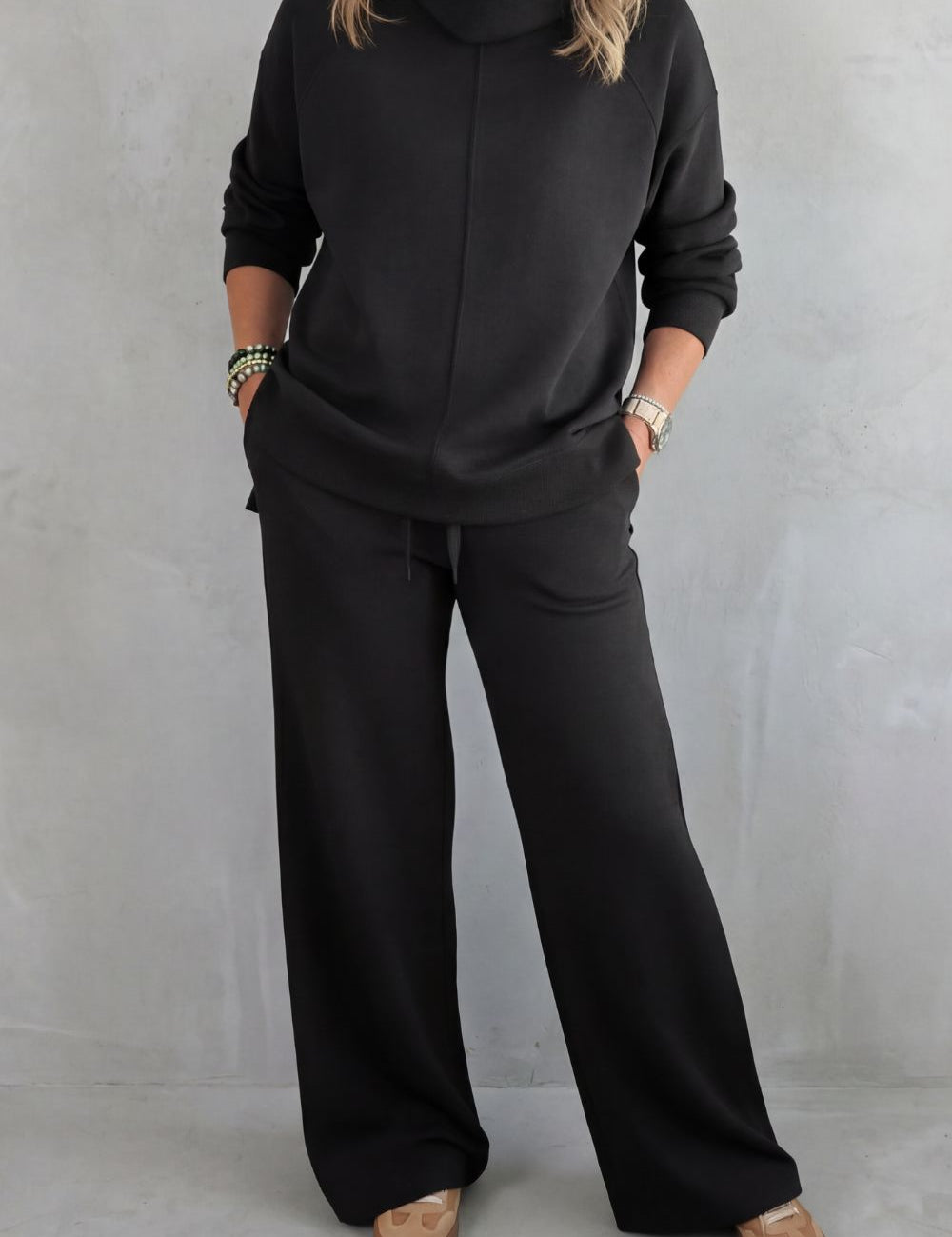 Tabitha Langford | Luverra Knit Lounge Set – Turtleneck & Wide-Leg Trousers