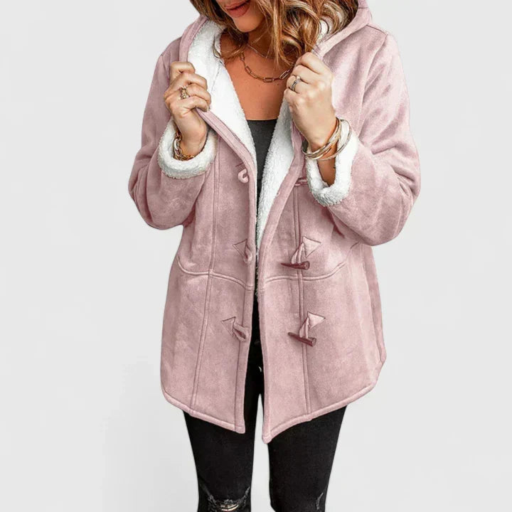 Cecily Draper | Faux Shearling Hooded Coat With Toggle Closure