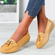 Charlotte Weston | Red Tassel Loafers – Cushioned Comfort Flats