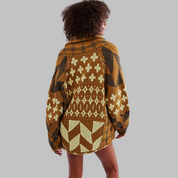 Imogen Sharland | Patchwork Knit Cardigan With Hood