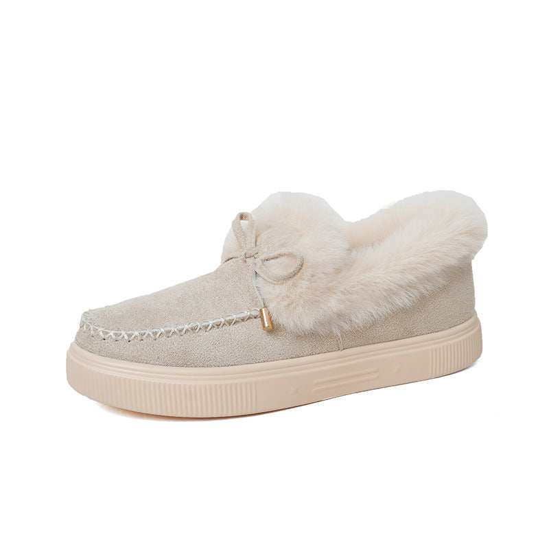 Georgia Sinclair | Fluffy Fur-Trim Moccasin Slippers