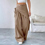 Verity Campbell | Wrap-Front Wide-Leg Trousers High-Waist Elegance