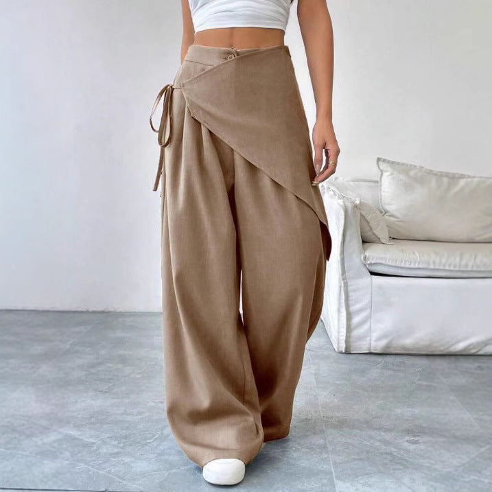 Verity Campbell | Wrap-Front Wide-Leg Trousers High-Waist Elegance