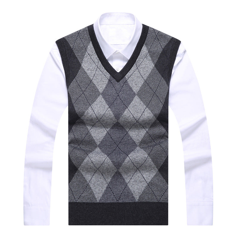 Gareth Osmond | Argyle Knit Wool Sweater Vest