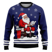 Merry Buck | Pull de Noël noir à imprimé Père Noël dansant pour homme