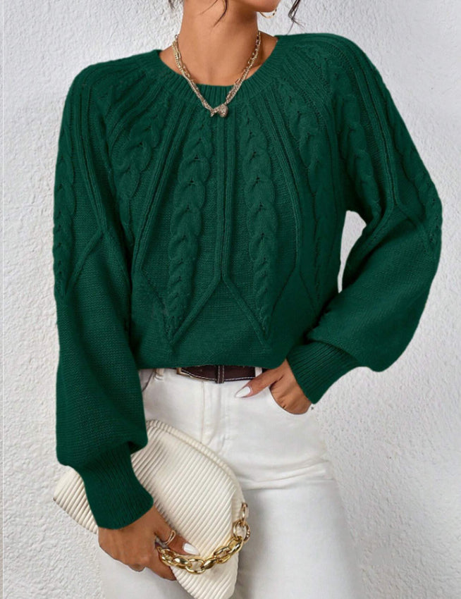 Georgina Hill | Cable Knit Crew Neck Sweater
