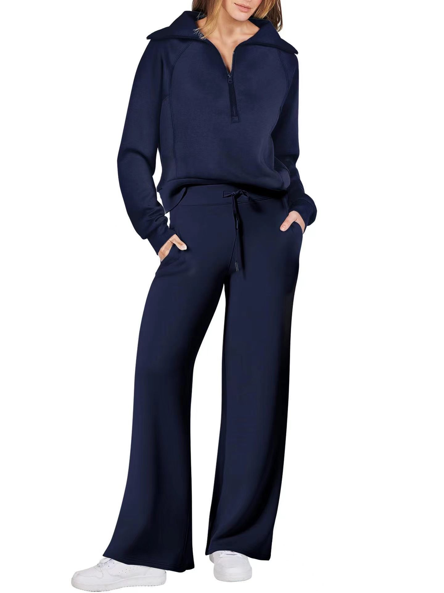 Emma Jones | Half-Zip Ribbed Loungewear Set