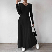 Jemima Lewis | Robe longue en maille côtelée à manches longues