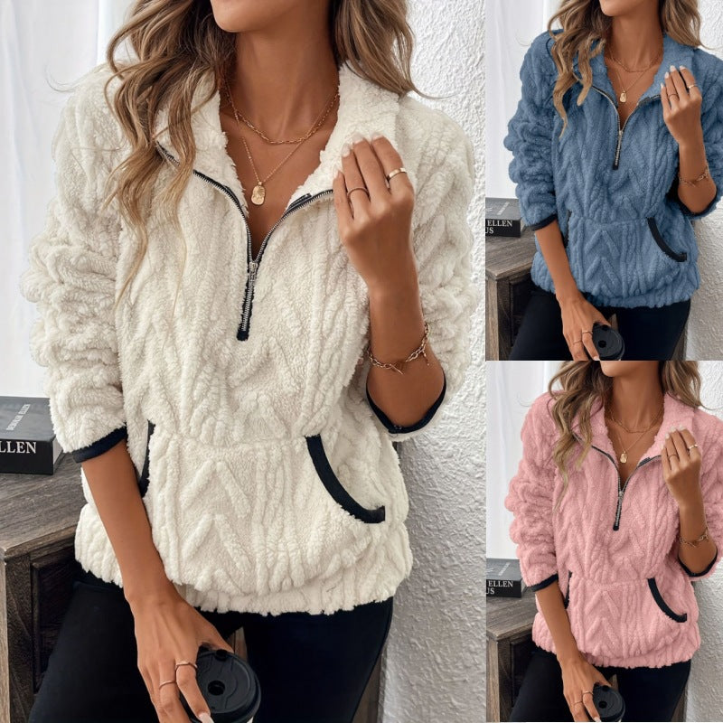 Rosie Thompson | Quarter-Zip Plush Fleece Pullover