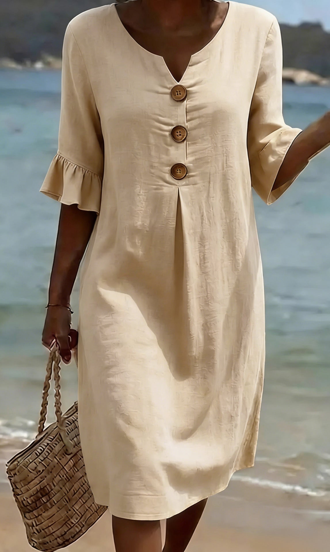 Margot Lefèvre | Cotton Midi Dress with Button Detail