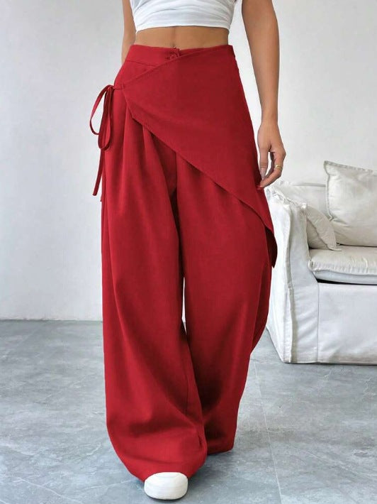 Verity Campbell | Wrap-Front Wide-Leg Trousers High-Waist Elegance