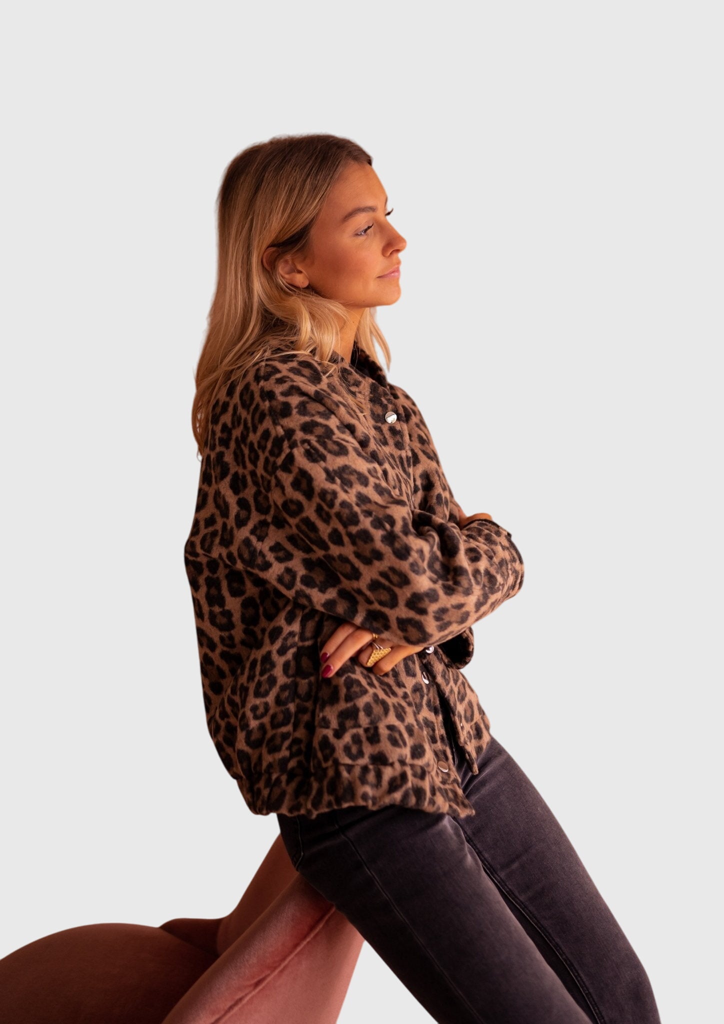 Ottilie Prescott | Leopard Print Jacket With Ribbed Cuffs