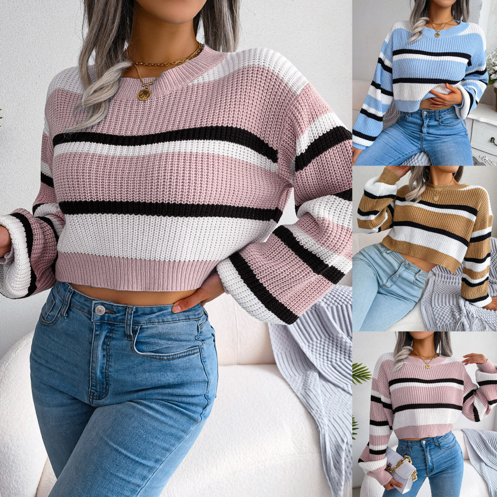 Fiona Brown | Striped Colourblock Knit Sweater