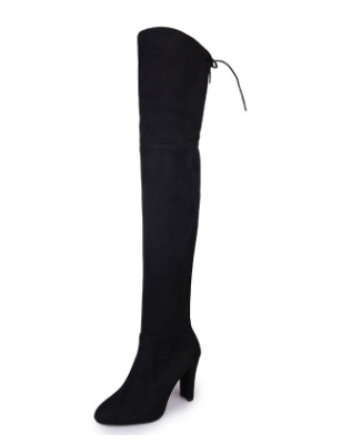 Lydia Taylor | Bottes hautes en daim, au-dessus du genou