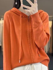 Georgina Wright | Zip-Up Knit Hoodie Cardigan