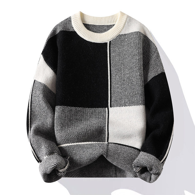 Frederick Ainsley | Ribbed Colourblock Crew Neck Sweater For Men