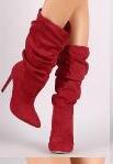Isla Turner | Bottes plissées en daim à bout pointu et talon